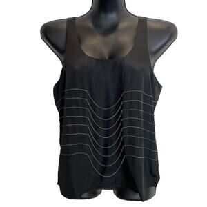 Line & Dot Chain Striped Detail Front w/ Zippered Back - Size XS